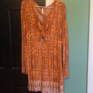 Romper front tie and button